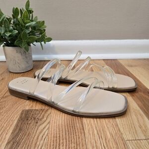 A new day Womens Clear Strap Slip On Sandals